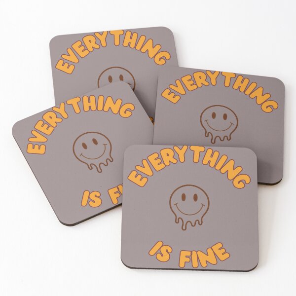 Item preview, Everything Is Fine Melting Smiley Face 70s Retro Vintage Graphic designed and sold by DecibelDecor034.