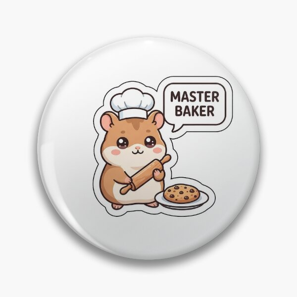 Item preview, Master Baker Hamster - Cute Chef Rodent Sticker with Text designed and sold by SimpleP.
