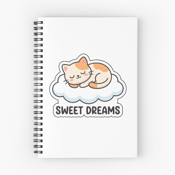 Item preview, Sweet Dreams Sleepy Kitty - Cute Cloud Cat Sticker with Text designed and sold by SimpleP.