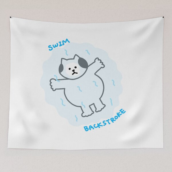 Item preview, Gato nadando de espaldas designed and sold by superbaechoo.