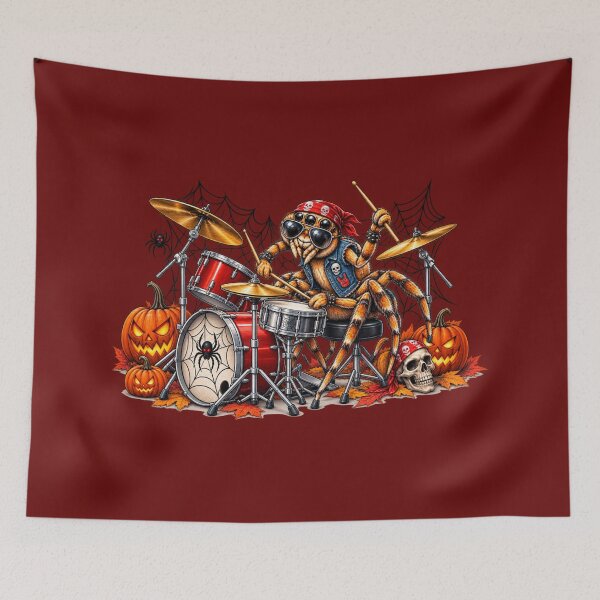 Item preview, Spider Drummer Rock Band Funny Cute Animal Playing Drums designed and sold by Evelashop.