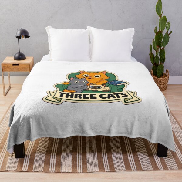 Item preview, Three Cats One Chair | Funny Cat Reading Gift Design designed and sold by StickyGuys.