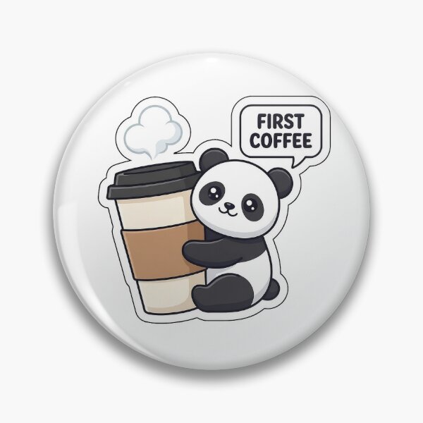 Item preview, First Coffee Then Adulting - Cute Panda Mug Sticker with Text designed and sold by SimpleP.