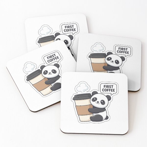 Item preview, First Coffee Then Adulting - Cute Panda Mug Sticker with Text designed and sold by SimpleP.
