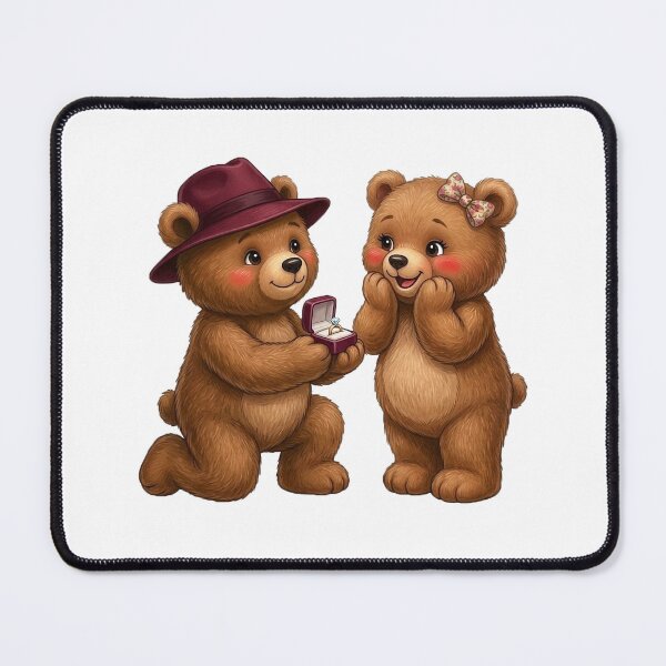 Item preview, Cute Teddy Bear Wedding Proposal Art designed and sold by ArtNova17.