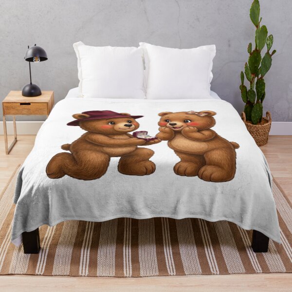 Item preview, Cute Teddy Bear Wedding Proposal Art designed and sold by ArtNova17.