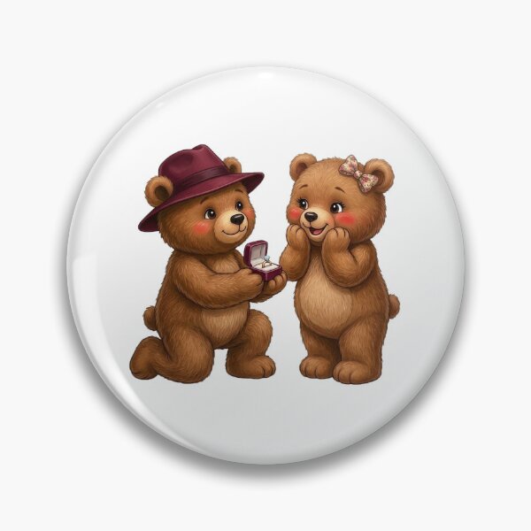 Item preview, Cute Teddy Bear Wedding Proposal Art designed and sold by ArtNova17.