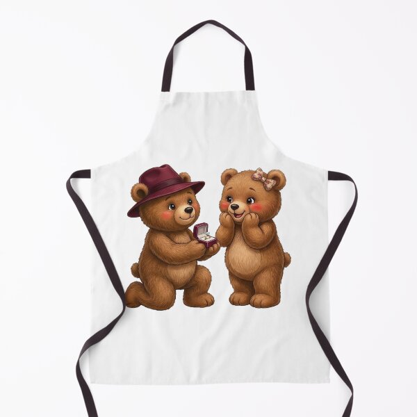 Item preview, Cute Teddy Bear Wedding Proposal Art designed and sold by ArtNova17.