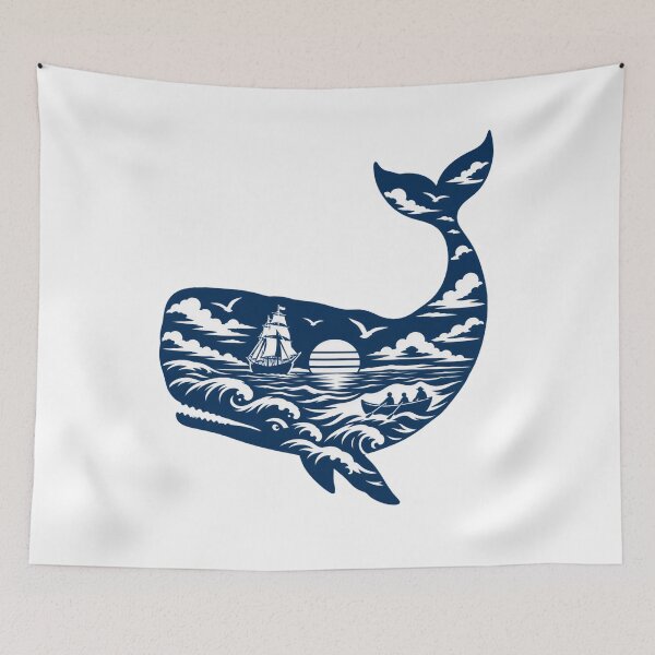 Item preview, Moby Dick: Blue Whale Carries a Sunset Chase designed and sold by Fenay Designs.