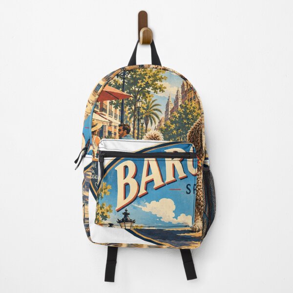 Item preview, Barcelona Spain Spanish Water Dog Vintage Travel Poster designed and sold by FireWildChild.