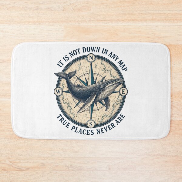 Item preview, Moby Dick True Places - Whale Compass and Map designed and sold by Fenay Designs.