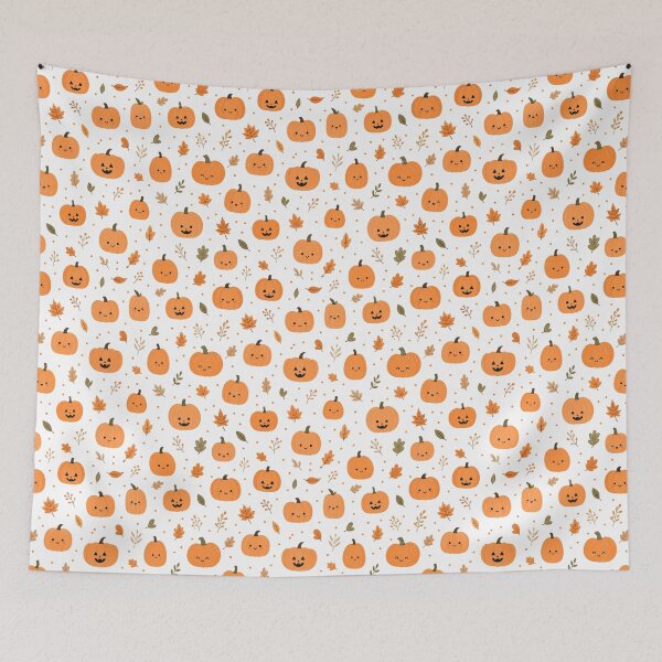 Item preview, Spooky Cute Halloween Jack O Lantern and Leaves designed and sold by Patternpulseee.