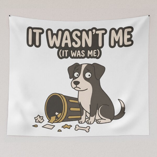 Item preview, It Wasn't Me Guilty Dog Meme – Cute Pet Humor Design designed and sold by StickerNestYou.