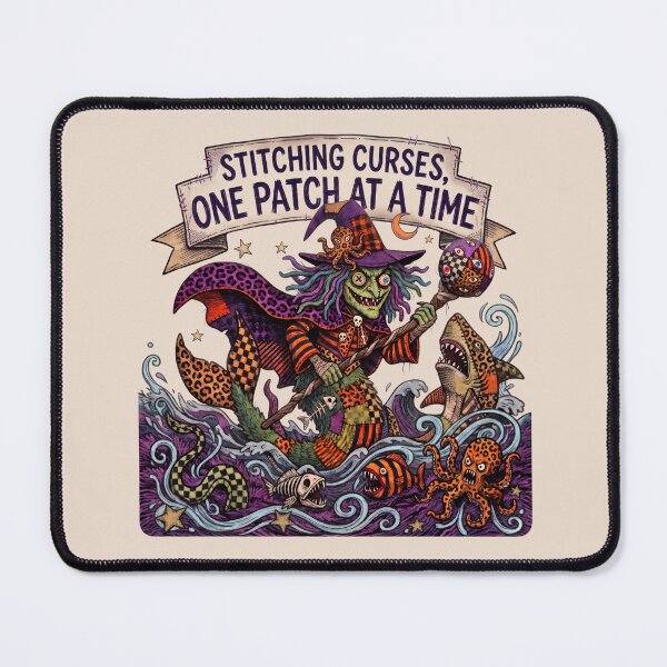 Item preview, Stitching Curses, One Patch at a Time – Witchy Craft designed and sold by Festive Bug.