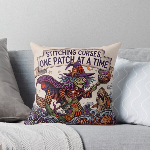 Item preview, Stitching Curses, One Patch at a Time – Witchy Craft designed and sold by Festive Bug.