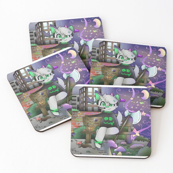 Item preview, Anthropomorphic Cat Character in Urban Nightscape designed and sold by J-Mindful.