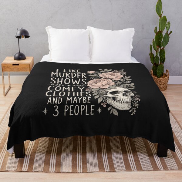 Item preview, I Like Murder Shows And Maybe 3 People Sarcastic Joke Gothic Skeleton Roses designed and sold by alenaz.