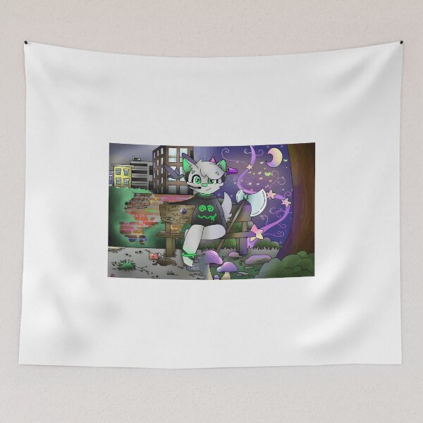 Item preview, Anthropomorphic Cat Character in Urban Nightscape designed and sold by J-Mindful.