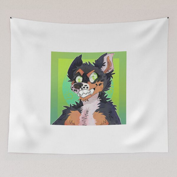 Item preview, Playful Cartoon Dog with Green Eyes designed and sold by J-Mindful.