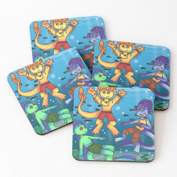 Item preview, Colorful Underwater Amphibian Characters designed and sold by J-Mindful.