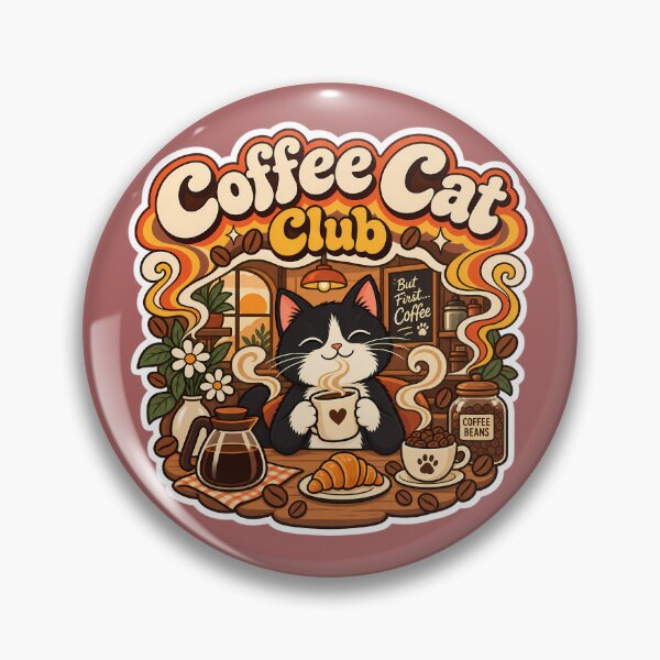 Item preview, Retro Coffee Cat Club 70s Aesthetic designed and sold by Retro Whiskers.