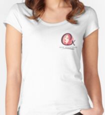 Cristina K Face Graphic Pocket (Red) Women's Fitted Scoop T-Shirt