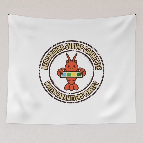 Item preview, Neocaridina Shrimp Committee Water Parameters Perfect Cherry Shrimp Keeper Badge designed and sold by TauqeerArts.