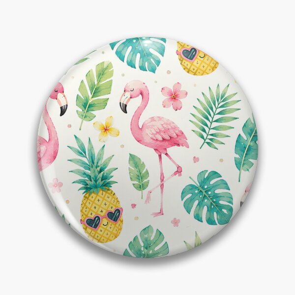 Item preview, Summer patterns with flamingo and pineapples throw pillows designed and sold by ORcreation.