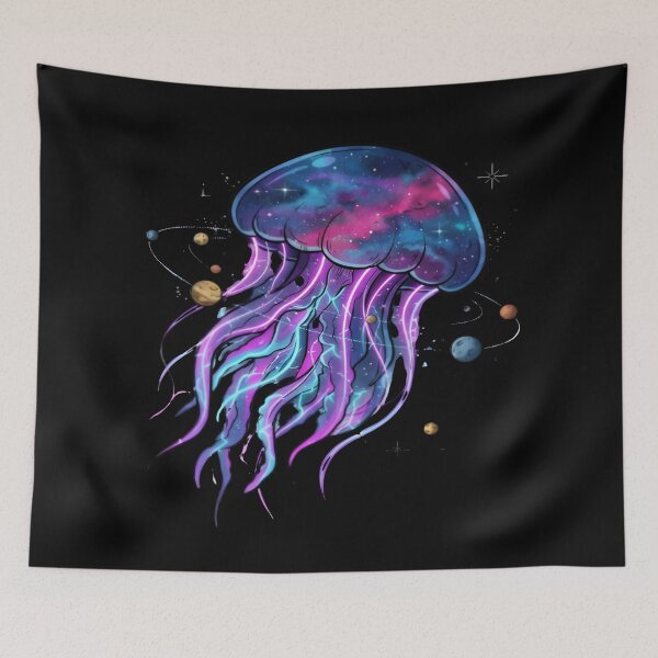 Item preview, Cosmic Galaxy Jellyfish Space Ocean Neon Art designed and sold by DailySparks.