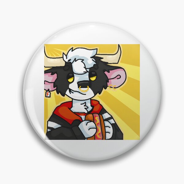 Item preview, Cartoon Bull Holding Hotdog with Yellow Background designed and sold by Baby-Care.