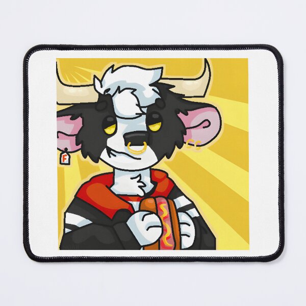 Item preview, Cartoon Bull Holding Hotdog with Yellow Background designed and sold by Baby-Care.