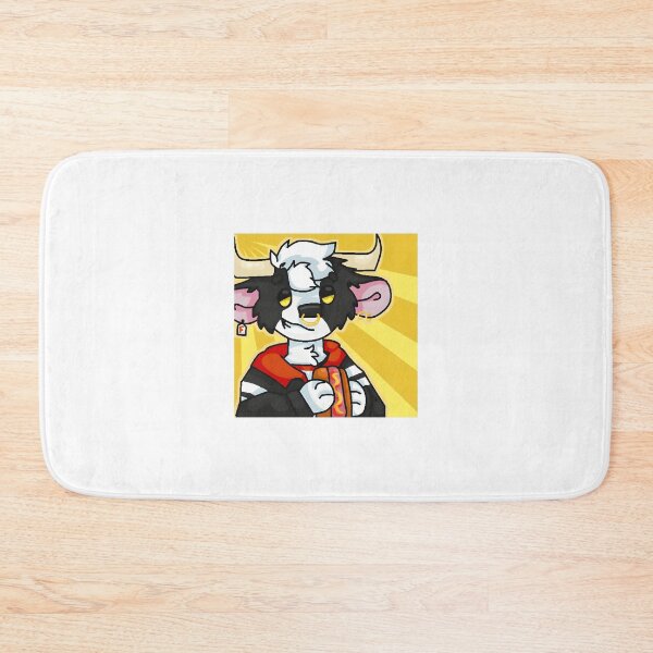 Item preview, Cartoon Bull Holding Hotdog with Yellow Background designed and sold by Baby-Care.