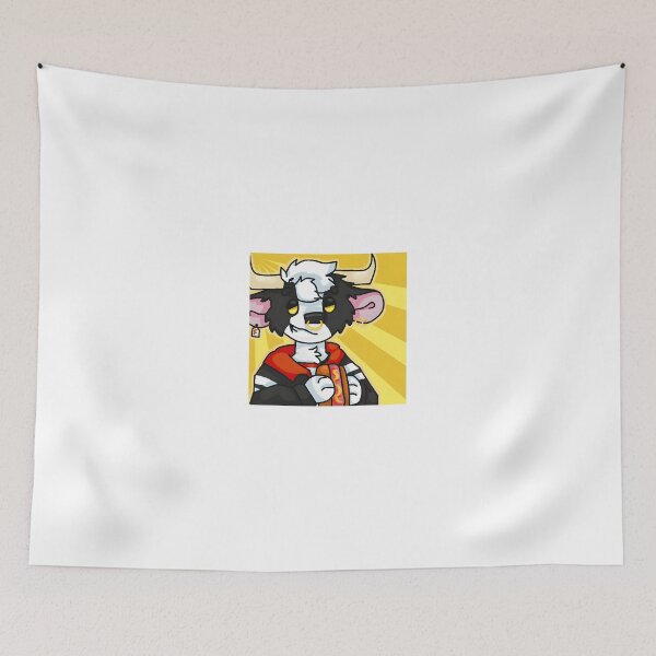 Item preview, Cartoon Bull Holding Hotdog with Yellow Background designed and sold by Baby-Care.