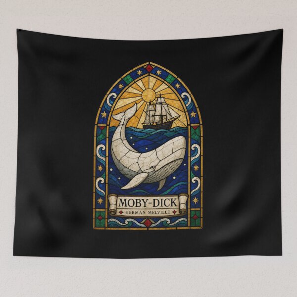 Item preview, Moby Dick Stained Glass Whale and Pequod designed and sold by Fenay Designs.