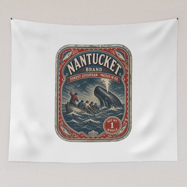 Item preview, Moby Dick: Nantucket Leviathan Tin Label designed and sold by Fenay Designs.