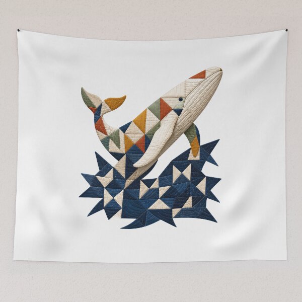 Item preview, Moby Dick Patchwork Whale in Quilted Waves designed and sold by Fenay Designs.