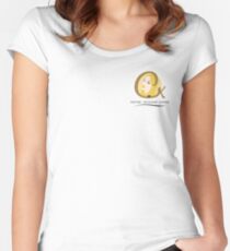 Cristina K Face Graphic Pocket (Yellow) Women's Fitted Scoop T-Shirt