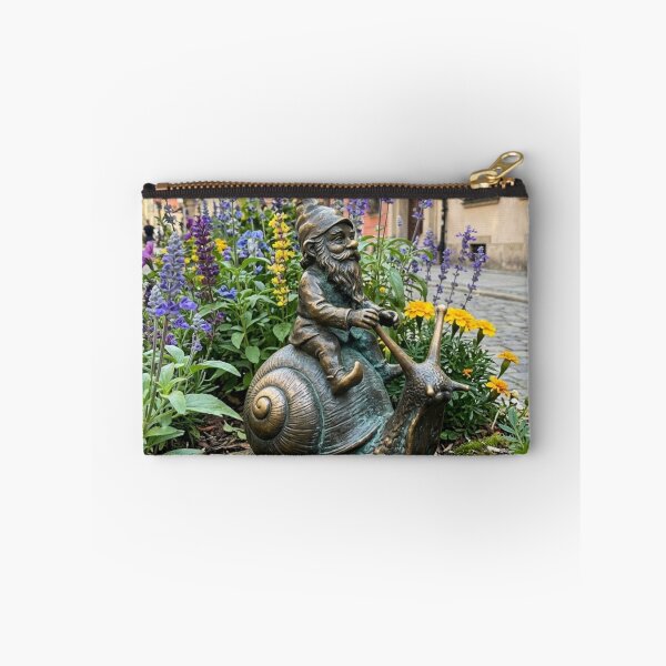 Item preview, Wroclaw Gnome With Snail – Bronze Garden Gnome Folk Art designed and sold by Purrfecta.