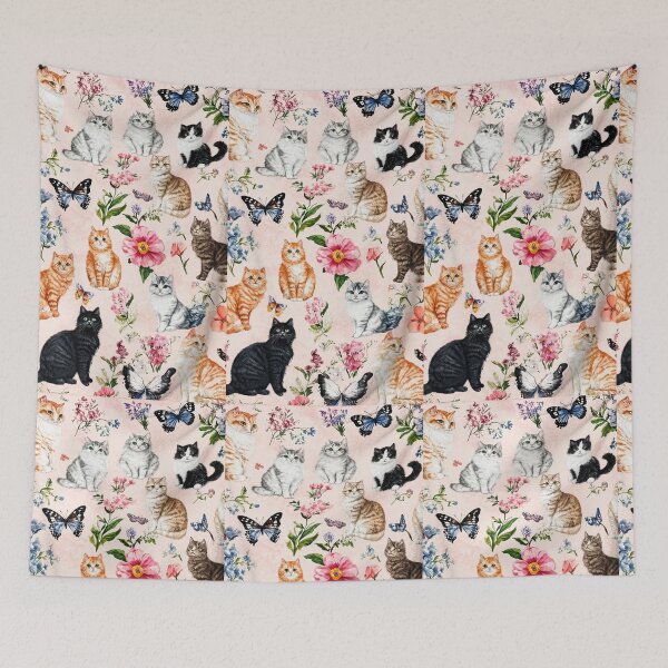 Item preview,  Cat Art | Whimsical Folk Art Cats | Colorful Cat Lover Gift | Boho Wall Art designed and sold by flowerpower999.