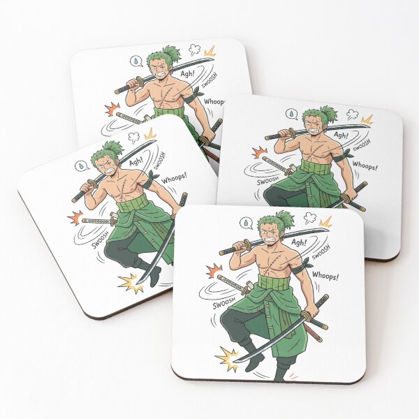 Item preview, Zoro Funny Training With Katanas Comic Style Anime Illustration designed and sold by FreakToons.