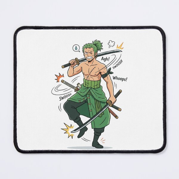 Item preview, Zoro Funny Training With Katanas Comic Style Anime Illustration designed and sold by FreakToons.