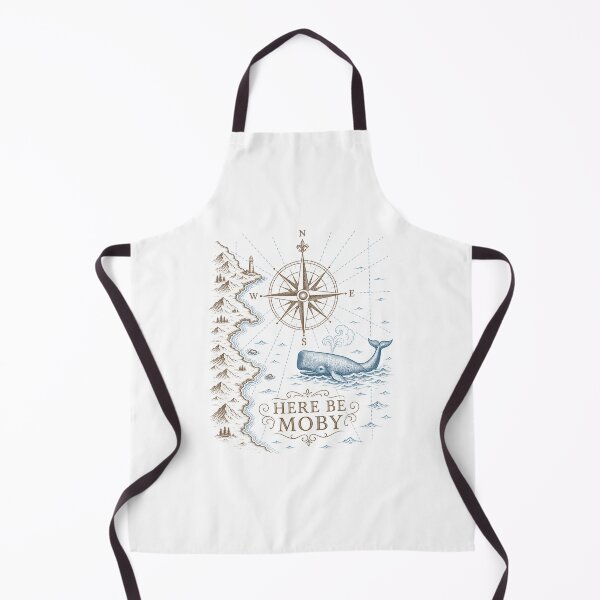 Item preview, Moby Dick: Here Be Moby Nautical Map designed and sold by Fenay Designs.