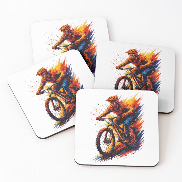 Item preview, Mountain biking, mountain biker, MTB, cool, vibrant colors, gift designed and sold by Pineapple-Tree.
