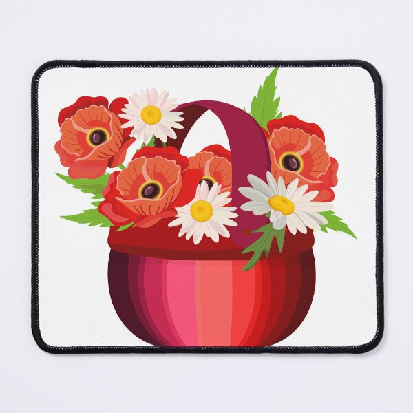 Item preview, a basket of red and white flowers designed and sold by Zhanna LL.