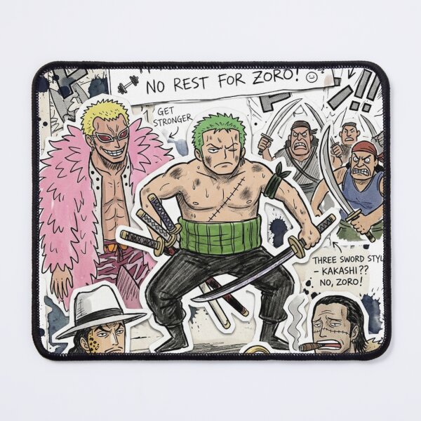Item preview, Roronoa Zoro Training Manga Collage Fan Art One Piece designed and sold by FreakToons.