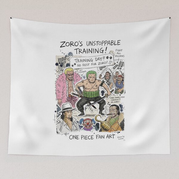 Item preview, Roronoa Zoro Training Manga Collage Fan Art One Piece designed and sold by FreakToons.