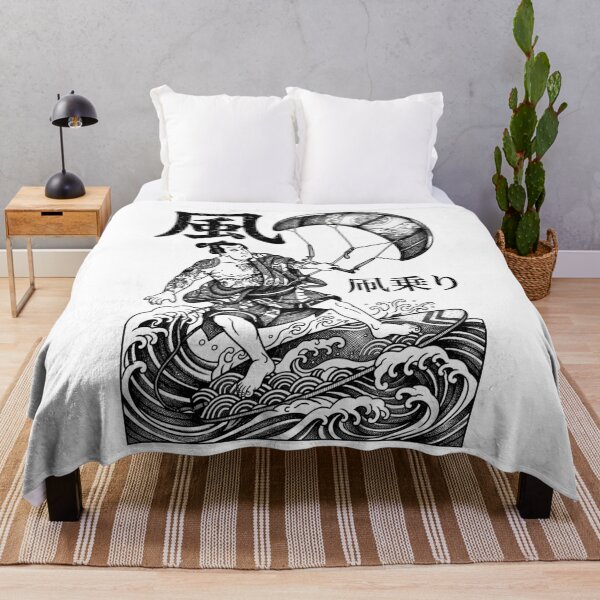 Item preview, Kiteboarding Kitesurfing Samurai Vintage Wind Rider Kanji designed and sold by GrandeDuc.