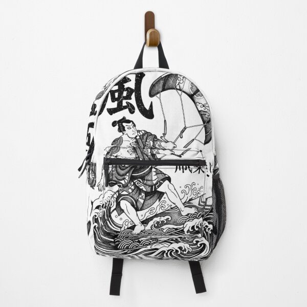 Item preview, Kiteboarding Kitesurfing Samurai Vintage Wind Rider Kanji designed and sold by GrandeDuc.