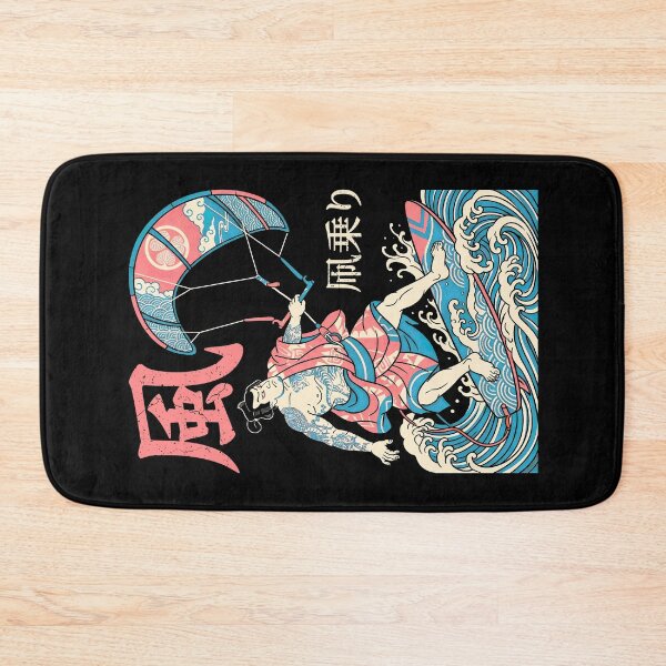 Item preview, Kiteboarding Kitesurfing Samurai Vintage Wind Rider Kanji designed and sold by GrandeDuc.