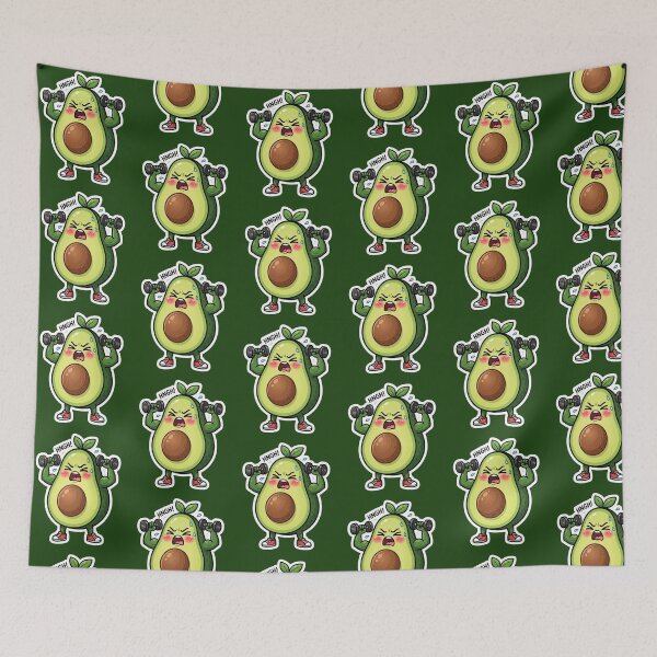 Item preview, Funny Avocado Gym Weightlifting Cute Fitness Sticker designed and sold by Jennis Art studio.